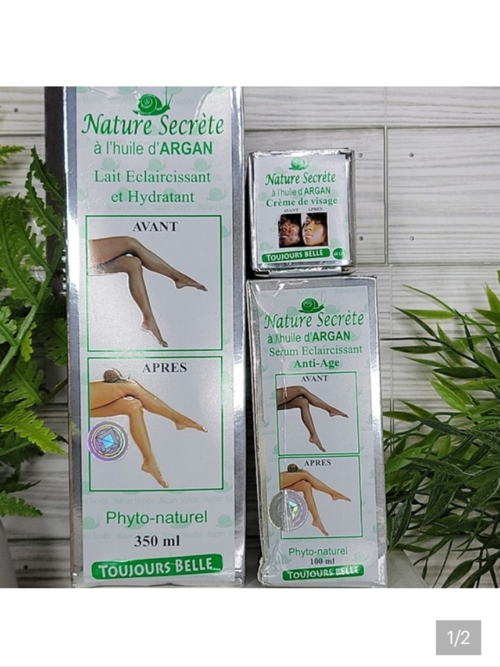 Nature Secrète Argan Body Set - Lightening & Hydrating Trio (Green/White)